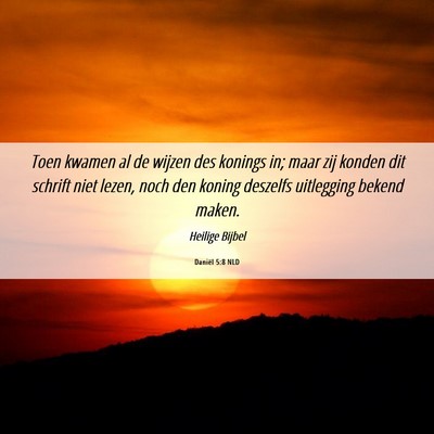 Picture 06 - Daniël 5:8 NLD - Toen kwamen al de wijzen des konings in; maar zij - Bible Verse Picture