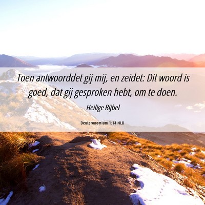 Picture 06 - Deuteronomium 1:14 NLD - Toen antwoorddet gij mij, en zeidet: Dit woord is - Bible Verse Picture