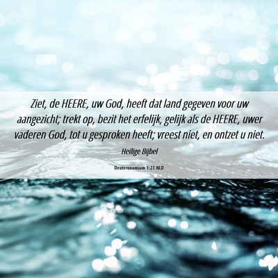 Picture 06 - Deuteronomium 1:21 NLD - Ziet, de HEERE, uw God, heeft dat land gegeven - Bible Verse Picture