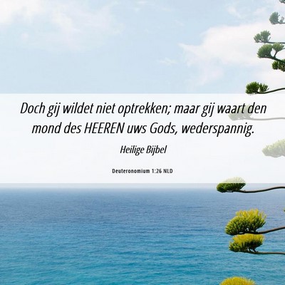 Picture 06 - Deuteronomium 1:26 NLD - Doch gij wildet niet optrekken; maar gij waart - Bible Verse Picture