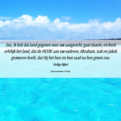 Picture 06 - Deuteronomium 1:8 NLD - Ziet, Ik heb dat land gegeven voor uw aangezicht; - Bible Verse Picture