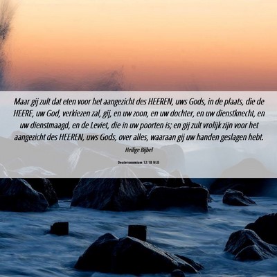 Picture 06 - Deuteronomium 12:18 NLD - Maar gij zult dat eten voor het aangezicht des - Bible Verse Picture