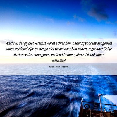 Picture 06 - Deuteronomium 12:30 NLD - Wacht u, dat gij niet verstrikt wordt achter hen, - Bible Verse Picture