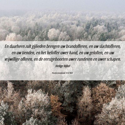 Picture 06 - Deuteronomium 12:6 NLD - En daarheen zult gijlieden brengen uw - Bible Verse Picture