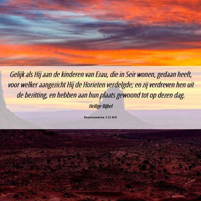 Picture 06 - Deuteronomium 2:22 NLD - Gelijk als Hij aan de kinderen van Ezau, die in - Bible Verse Picture