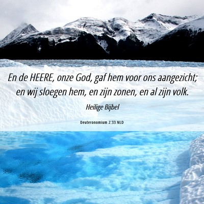 Picture 06 - Deuteronomium 2:33 NLD - En de HEERE, onze God, gaf hem voor ons - Bible Verse Picture