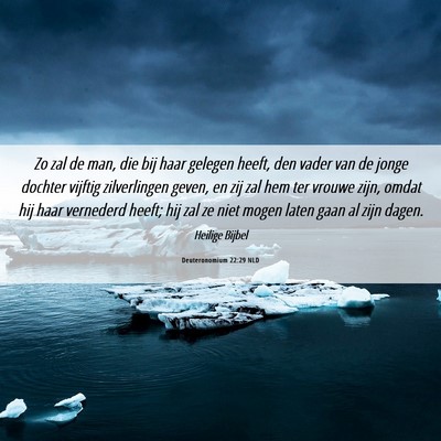 Picture 06 - Deuteronomium 22:29 NLD - Zo zal de man, die bij haar gelegen heeft, den - Bible Verse Picture