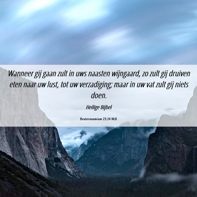 Picture 06 - Deuteronomium 23:24 NLD - Wanneer gij gaan zult in uws naasten wijngaard, - Bible Verse Picture