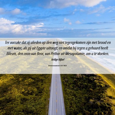 Picture 06 - Deuteronomium 23:4 NLD - Ter oorzake dat zij ulieden op den weg niet - Bible Verse Picture