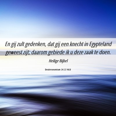 Picture 06 - Deuteronomium 24:22 NLD - En gij zult gedenken, dat gij een knecht in - Bible Verse Picture