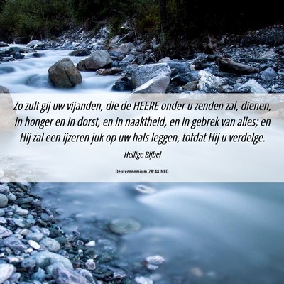 Picture 06 - Deuteronomium 28:48 NLD - Zo zult gij uw vijanden, die de HEERE onder u - Bible Verse Picture