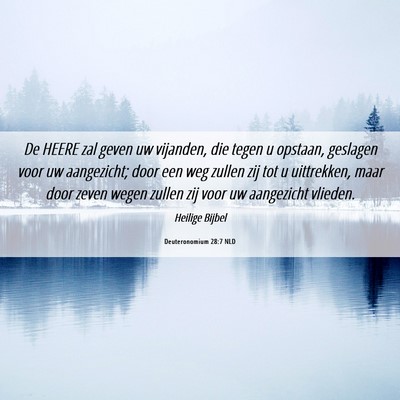 Picture 06 - Deuteronomium 28:7 NLD - De HEERE zal geven uw vijanden, die tegen u - Bible Verse Picture