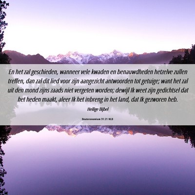 Picture 06 - Deuteronomium 31:21 NLD - En het zal geschieden, wanneer vele kwaden en - Bible Verse Picture