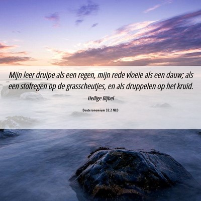 Picture 06 - Deuteronomium 32:2 NLD - Mijn leer druipe als een regen, mijn rede vloeie - Bible Verse Picture