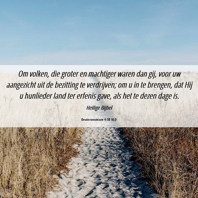 Picture 06 - Deuteronomium 4:38 NLD - Om volken, die groter en machtiger waren dan gij, - Bible Verse Picture