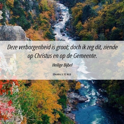 Picture 06 - Efeziërs 5:32 NLD - Deze verborgenheid is groot; doch ik zeg dit, - Bible Verse Picture