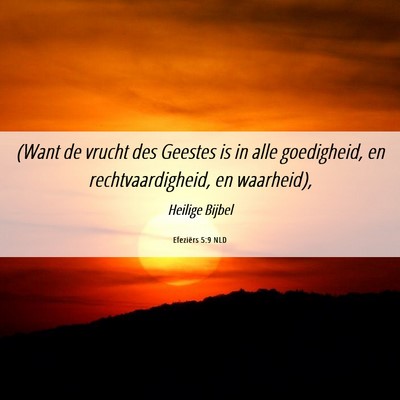 Picture 06 - Efeziërs 5:9 NLD - (Want de vrucht des Geestes is in alle - Bible Verse Picture