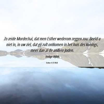 Picture 06 - Esther 4:13 NLD - Zo zeide Mordechai, dat men Esther wederom zeggen - Bible Verse Picture