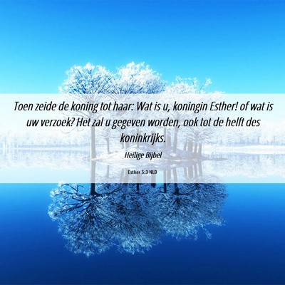 Picture 06 - Esther 5:3 NLD - Toen zeide de koning tot haar: Wat is u, koningin - Bible Verse Picture