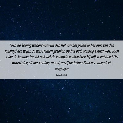 Picture 06 - Esther 7:8 NLD - Toen de koning wederkwam uit den hof van het - Bible Verse Picture