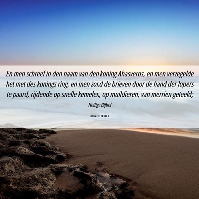 Picture 06 - Esther 8:10 NLD - En men schreef in den naam van den koning - Bible Verse Picture