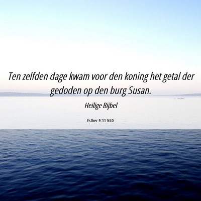 Picture 06 - Esther 9:11 NLD - Ten zelfden dage kwam voor den koning het getal - Bible Verse Picture