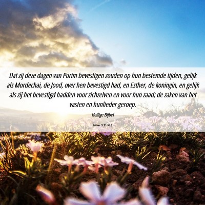 Picture 06 - Esther 9:31 NLD - Dat zij deze dagen van Purim bevestigen zouden op - Bible Verse Picture