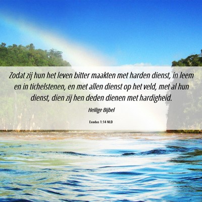 Picture 06 - Exodus 1:14 NLD - Zodat zij hun het leven bitter maakten met harden - Bible Verse Picture
