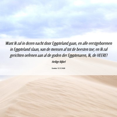 Picture 06 - Exodus 12:12 NLD - Want Ik zal in dezen nacht door Egypteland gaan, - Bible Verse Picture