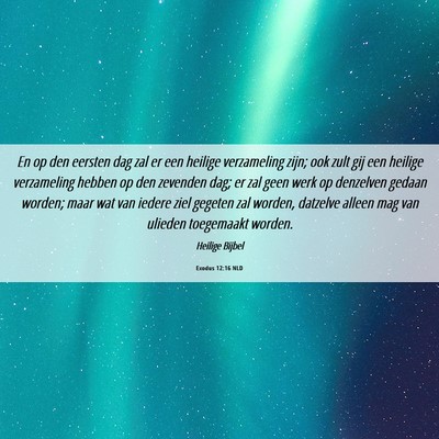 Picture 06 - Exodus 12:16 NLD - En op den eersten dag zal er een heilige - Bible Verse Picture