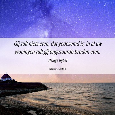 Picture 06 - Exodus 12:20 NLD - Gij zult niets eten, dat gedesemd is; in al uw - Bible Verse Picture