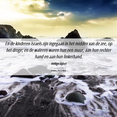 Picture 06 - Exodus 14:22 NLD - En de kinderen Israels zijn ingegaan in het - Bible Verse Picture