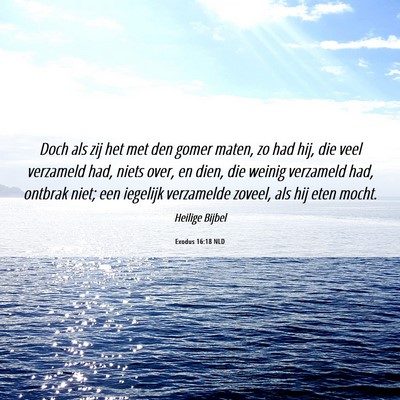 Picture 06 - Exodus 16:18 NLD - Doch als zij het met den gomer maten, zo had hij, - Bible Verse Picture