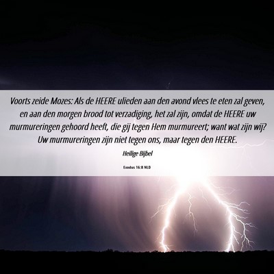 Picture 06 - Exodus 16:8 NLD - Voorts zeide Mozes: Als de HEERE ulieden aan den - Bible Verse Picture