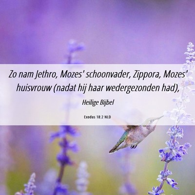 Picture 06 - Exodus 18:2 NLD - Zo nam Jethro, Mozes' schoonvader, Zippora, - Bible Verse Picture