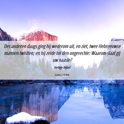 Picture 06 - Exodus 2:13 NLD - Des anderen daags ging hij wederom uit, en ziet, - Bible Verse Picture