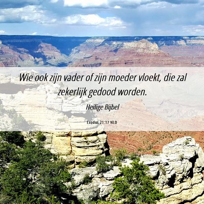 Picture 06 - Exodus 21:17 NLD - Wie ook zijn vader of zijn moeder vloekt, die zal - Bible Verse Picture