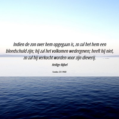 Picture 06 - Exodus 22:3 NLD - Indien de zon over hem opgegaan is, zo zal het - Bible Verse Picture
