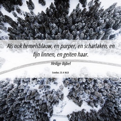 Picture 06 - Exodus 25:4 NLD - Als ook hemelsblauw, en purper, en scharlaken, en - Bible Verse Picture