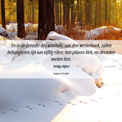 Picture 06 - Exodus 27:12 NLD - En in de breedte des voorhofs, aan den - Bible Verse Picture