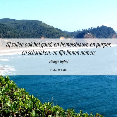 Picture 06 - Exodus 28:5 NLD - Zij zullen ook het goud, en hemelsblauw, en - Bible Verse Picture