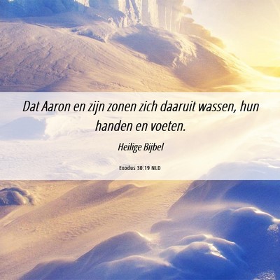 Picture 06 - Exodus 30:19 NLD - Dat Aaron en zijn zonen zich daaruit wassen, hun - Bible Verse Picture