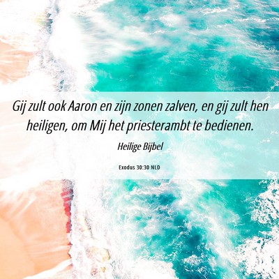 Picture 06 - Exodus 30:30 NLD - Gij zult ook Aaron en zijn zonen zalven, en gij - Bible Verse Picture