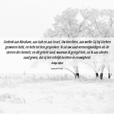 Picture 06 - Exodus 32:13 NLD - Gedenk aan Abraham, aan Izak en aan Israel, Uw - Bible Verse Picture