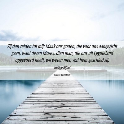Picture 06 - Exodus 32:23 NLD - Zij dan zeiden tot mij: Maak ons goden, die voor - Bible Verse Picture
