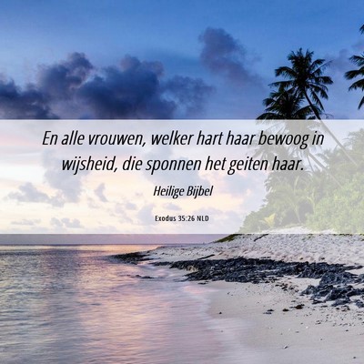 Picture 06 - Exodus 35:26 NLD - En alle vrouwen, welker hart haar bewoog in - Bible Verse Picture
