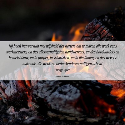 Picture 06 - Exodus 35:35 NLD - Hij heeft hen vervuld met wijsheid des harten, om - Bible Verse Picture