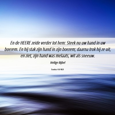 Picture 06 - Exodus 4:6 NLD - En de HEERE zeide verder tot hem: Steek nu uw - Bible Verse Picture