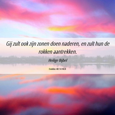 Picture 06 - Exodus 40:14 NLD - Gij zult ook zijn zonen doen naderen, en zult hun - Bible Verse Picture