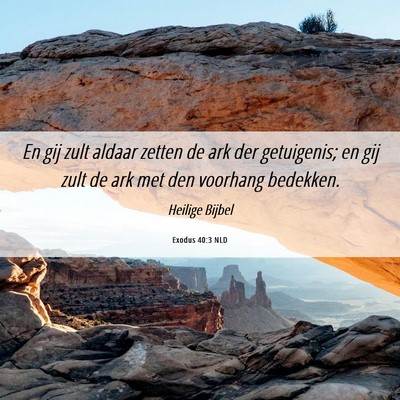 Picture 06 - Exodus 40:3 NLD - En gij zult aldaar zetten de ark der getuigenis; - Bible Verse Picture
